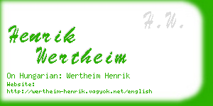 henrik wertheim business card